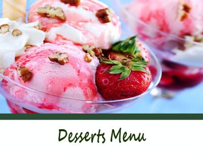 Desserts menu